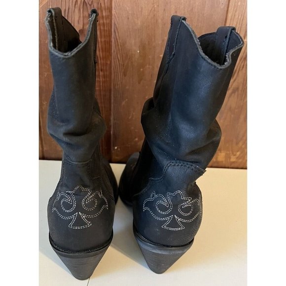 Sterling River Leather Cowboy Boots Black Women Size 9.5 SFW4030 - Picture 5 of 8